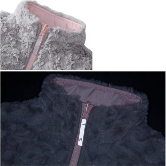 Rokka&Rolla Girls' Reversible Water-Resistant Teddy Sherpa Fleece Puffer Jacket - Picture 6 of 7